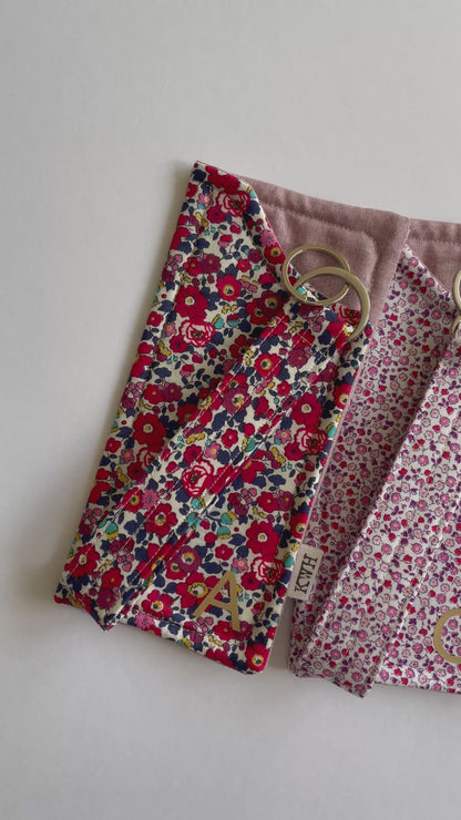 Floral Glasses Case + Wristlet Keyring Set
