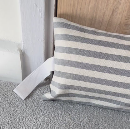 Grey Stripe Weighted Draught Excluder