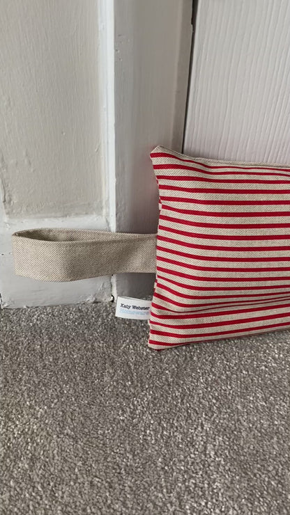 Red Stripe Weighted Draught Excluder