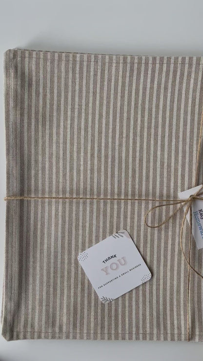 White Stripe Fabric Placemats