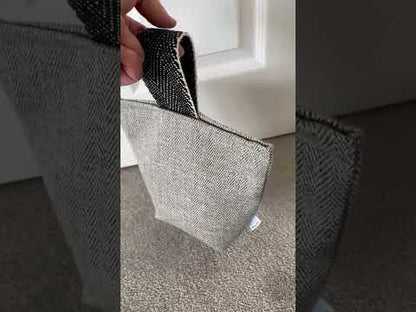Grey Herringbone Fabric Door Stop