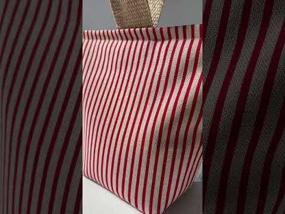 Red Stripe Fabric Door Stop