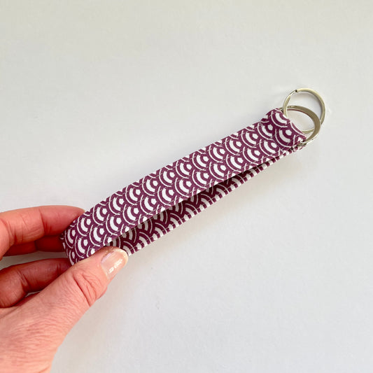 Wristlet Fabric Key Fob - Purple Wave