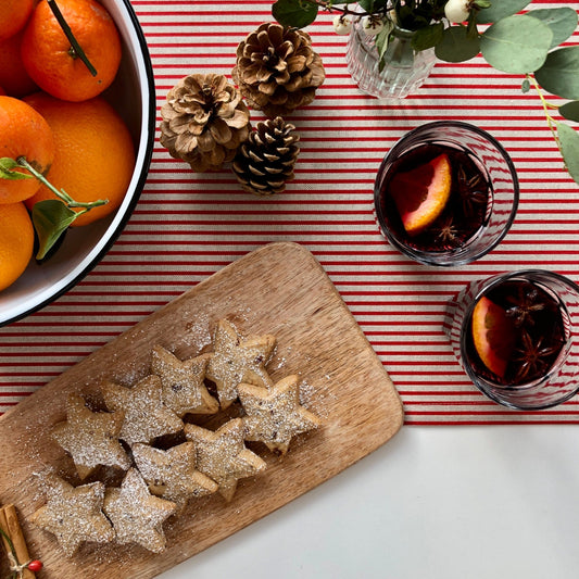 Red Stripe Christmas Table Runner - katywebsterhomeware