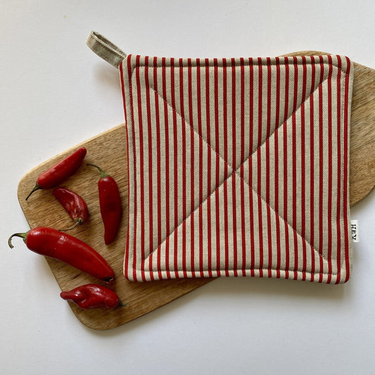 Red Stripe Pot Holder - katywebsterhomeware