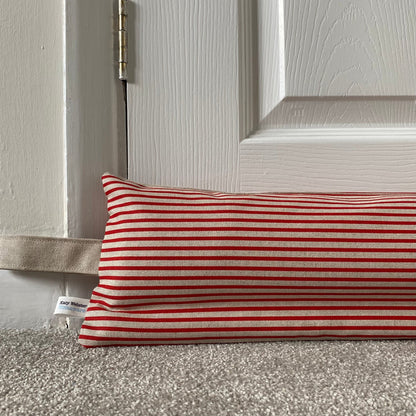 Red Stripe Weighted Draught Excluder - katywebsterhomeware