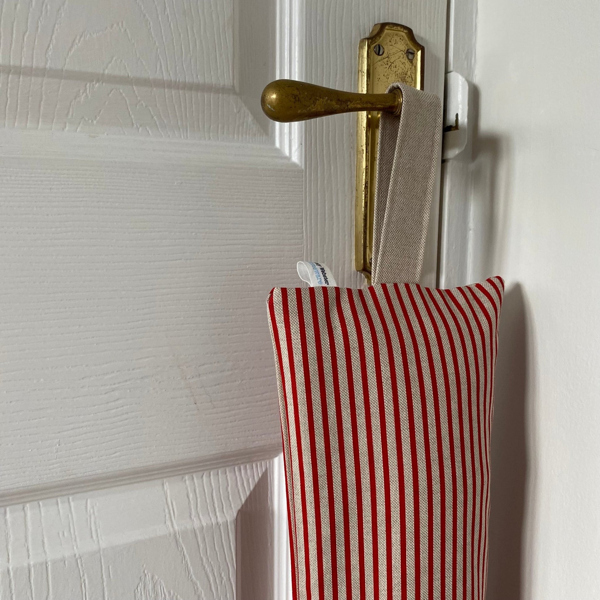 Red Stripe Weighted Draught Excluder - katywebsterhomeware