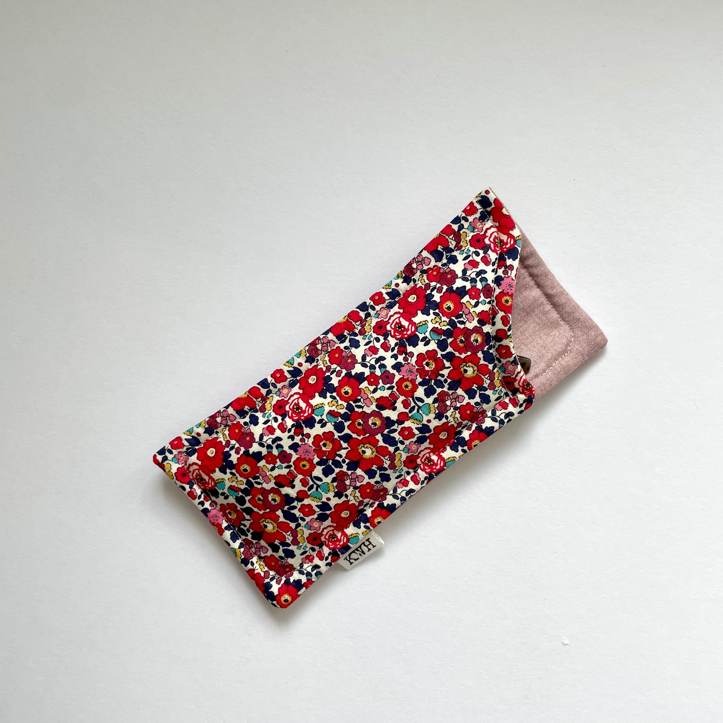 Red Floral Fabric Glasses Case
