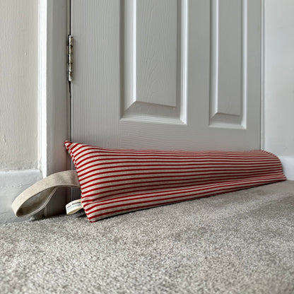 Red Stripe Weighted Draught Excluder