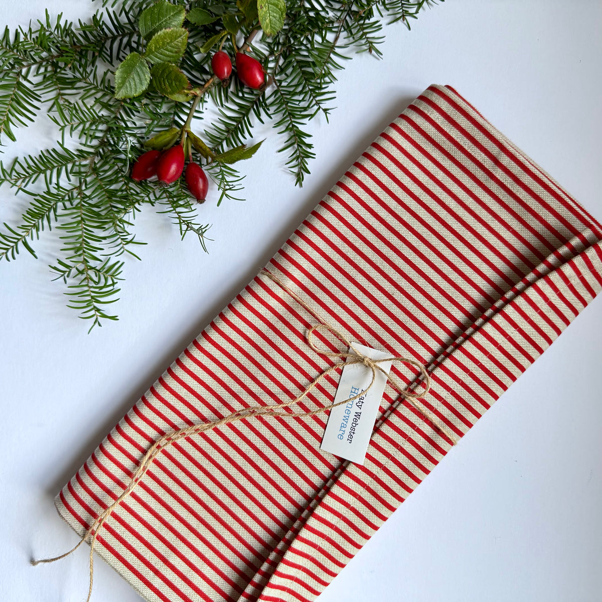 Red Stripe Christmas Table Runner