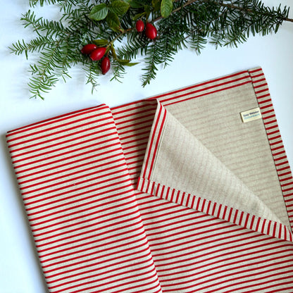 Red Stripe Christmas Table Runner