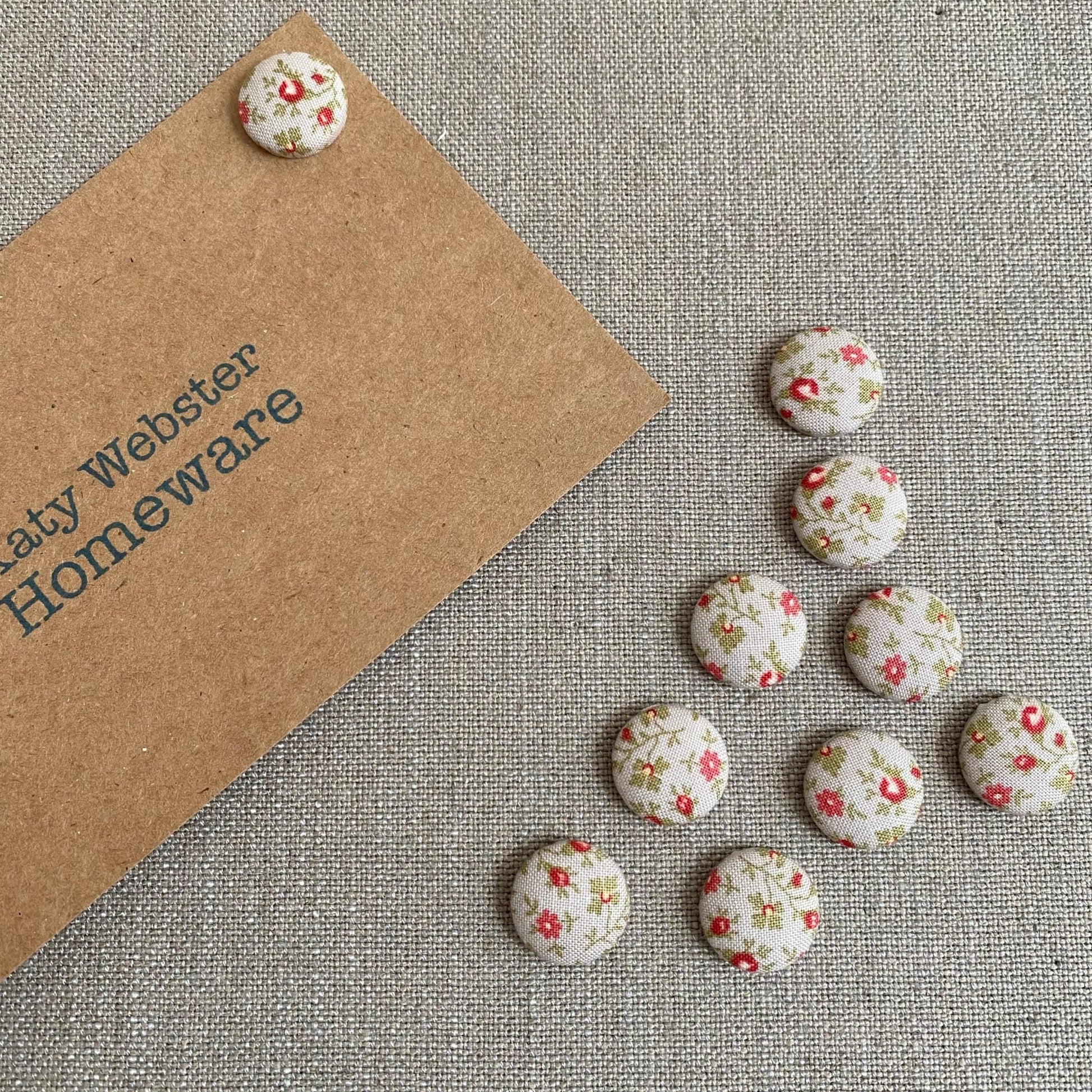 Sage Rose Fabric Covered Pins - katywebsterhomeware