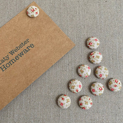 Sage Rose Fabric Covered Pins - katywebsterhomeware