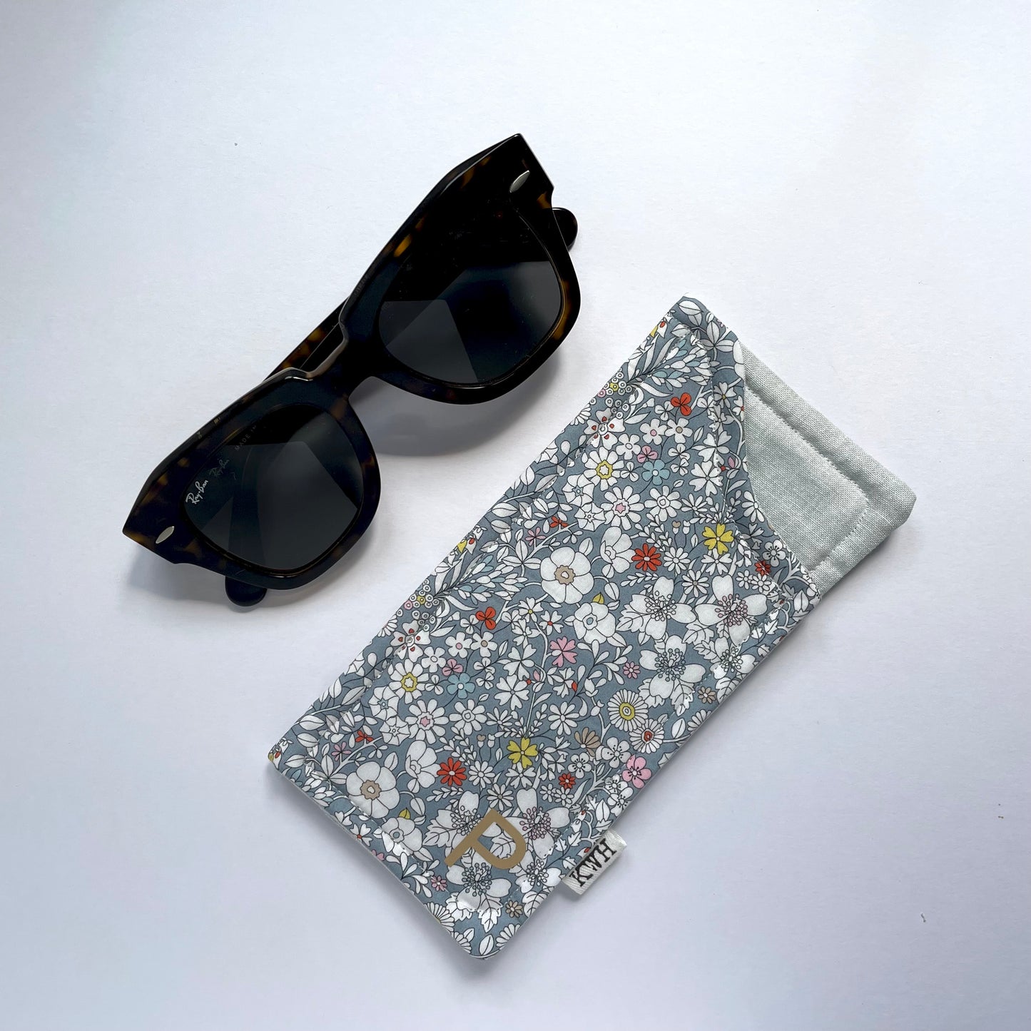 Floral Glasses Case + Keyring Set