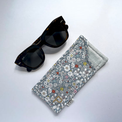Floral Glasses Case + Keyring Set