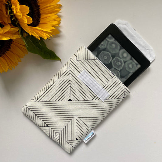 White Geometric Kindle Paperwhite Sleeve - katywebsterhomeware