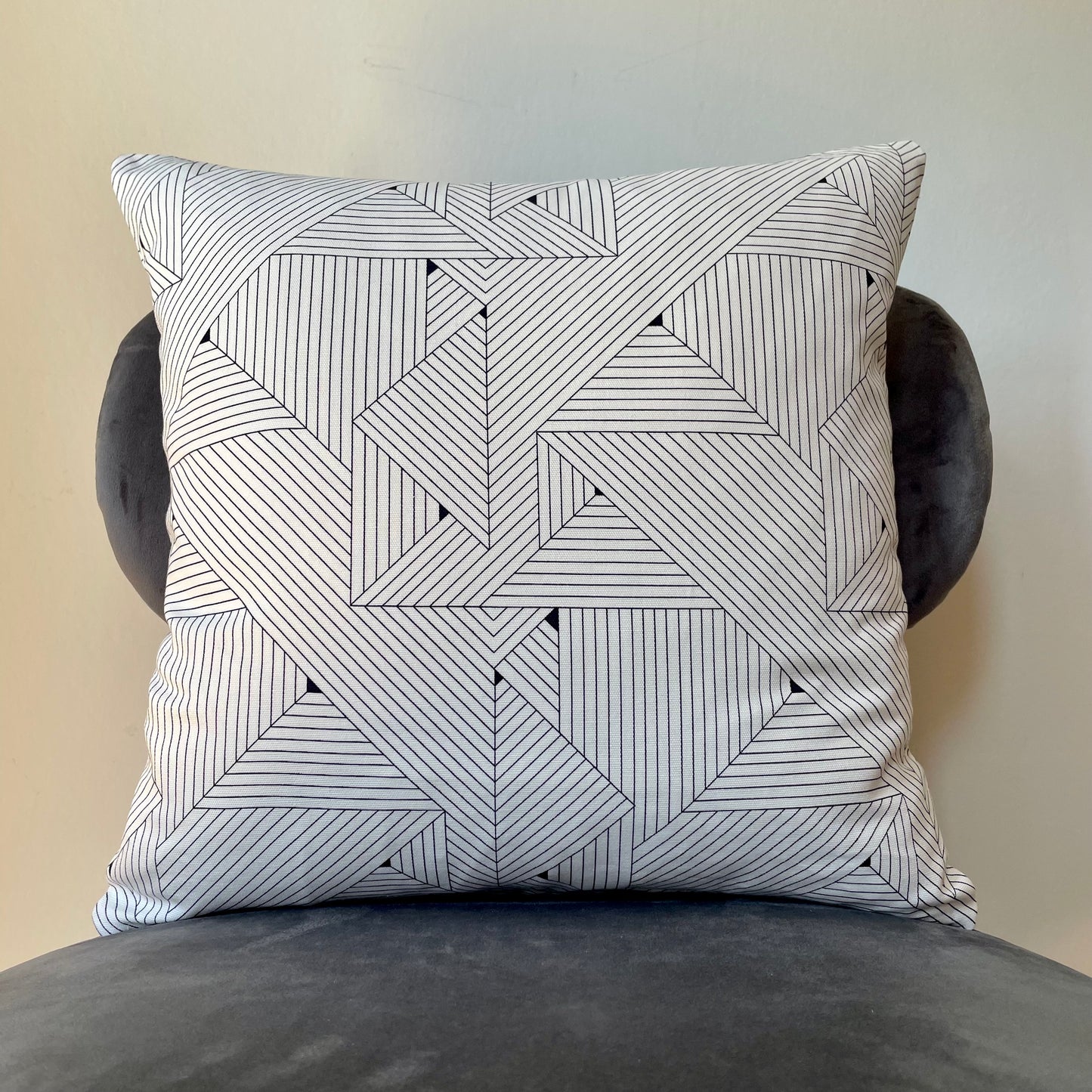 Geometric Grid Cushion Cover 18 x 18"