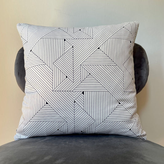 Geometric Grid Cushion Cover 18 x 18"
