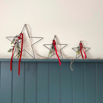 Wire Star Christmas Wall Decoration - katywebsterhomeware