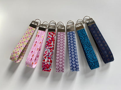 Wristlet Fabric Key Fob - Pink Triangle - katywebsterhomeware